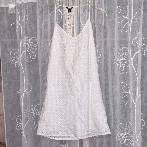Buffalo David Bitten small eyelet scoop neck mini dress cotton beach cover up - Picture 1 of 9